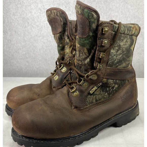 FILED & STREAM Men Sz 11 Brown Leather Boots Thinsulate Gortex lined VIBRAM Sole - Picture 3 of 8